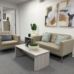 4 Piece Love Seat, Chair, Coffee Table, And End Table