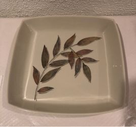 Vintage Fine Lenox Nature’s Impression With Whispering Leaves Square Serving Bowl , Shallow Bowl Tray 13.50” Made In USA   If you see it here , it is