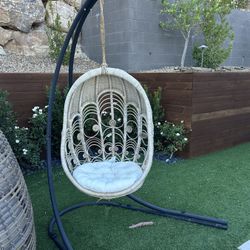 Hanging Egg Chair + Aluminum Stand 
