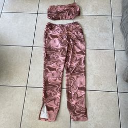 Pink and brown co-ord set - perfect for a night out! Size M