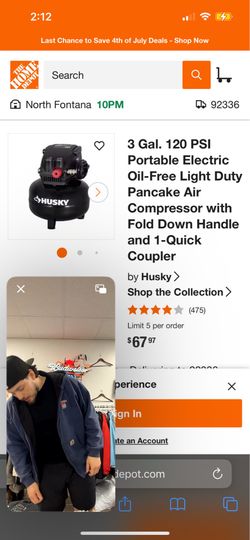 HUSKY 3 Gal. 120 PSI Portable air compressor