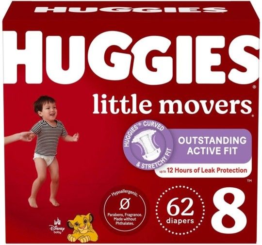 Huggies Little Movers Diapers Enormous Pack - Size 8