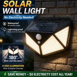 Solar Motion Sensor Security Light Outdoor Waterproof LED