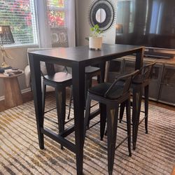 Bar Height Black Table And Stools
