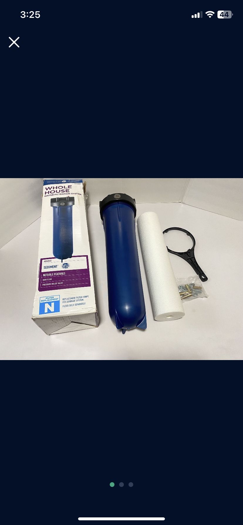 GE whole house sediment water filtration system GXWH60T