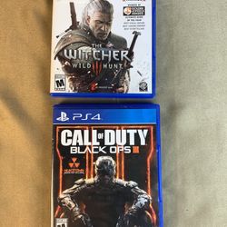 2 PS4 Games Cod Black Ops III AND THE WITCHER  WILD HUNT 