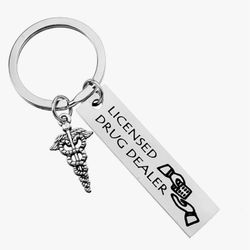 Pharmacist Gifts Keychain Pharmacy Key Chain Licensed Drug Dealer Keychain