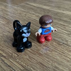 LEGO DUPLO Boy and Black Cat Figure