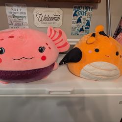 Squishmallows Axolotl and Mony the Monarch Butterfly
