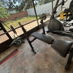 Bench press and weights