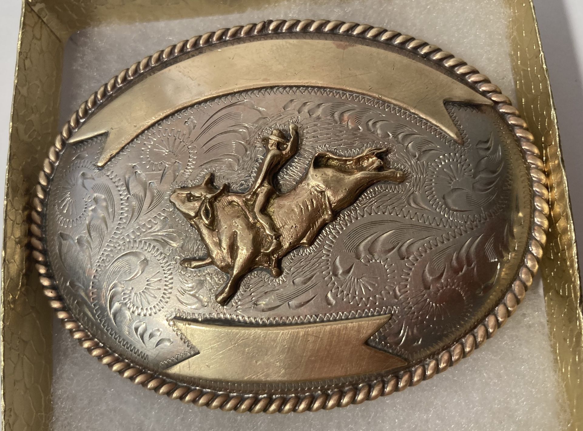 Vintage Belt Buckle Bull Riding Rodeo Cowboy