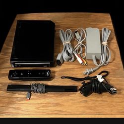 COMPLETE Nintendo Wii video game system console wiimote controller nunchuk Black Motion Plus +