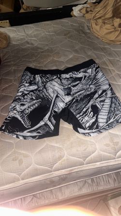 Black N White Dragon Swim Trunks