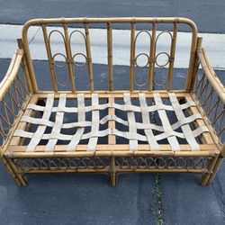 1960/1970s Vintage Bamboo Outdoor Loveseat 