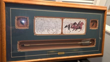 Rare Bev Doolittle "Sacred Ground" Framed  with Arrow & Arrowheads, and w signature, 37" x 20.5"