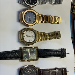 5 Men’s Watch lot 2 Dress Watches And 3 Stainless Steel. All Great Condition. Made For Any Event