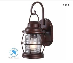 Home Decorators Collection Harbor 1- Light Copper Outdoor Small Wall Lantern