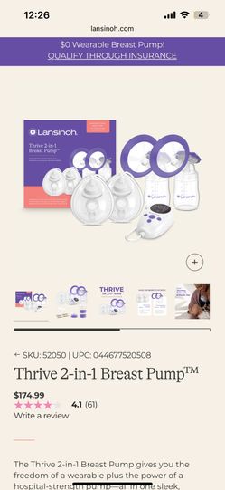 Lansinoh Thrive 2-in-1 Breast Pump