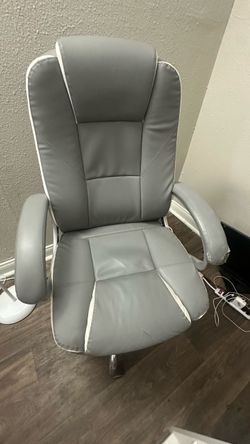 Gray Faux Leather Office Chair