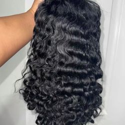 100% Burmese curly 13x4 lace front human hair, Pre-Plucked Brazilian Hair