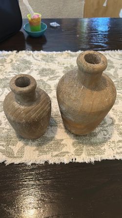 Decorative wood vases