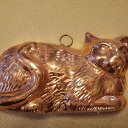 RARE Antique Vintage Copper Cat Jello & Baking Mold Wall Hanging Decor Cooking Home Decor Kitten
