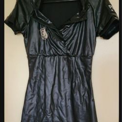womens Leather Halloween costume with Hat  size M