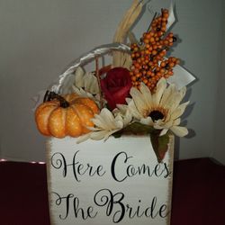 Here Comes The Bride Wood Basket