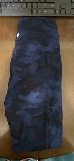 Navy Camo Athletic Leggings with Side Pocket