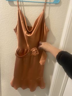 Satin Mini Dress Copper