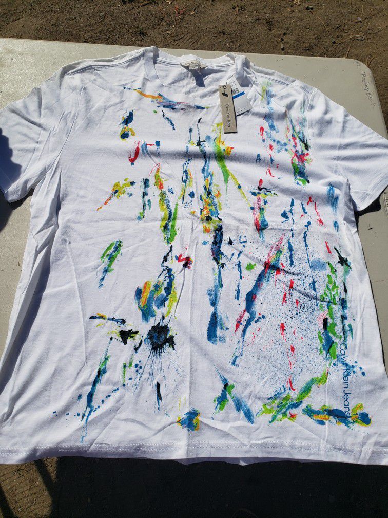 Calvin Klein Paint Drip Shirt Mens XL