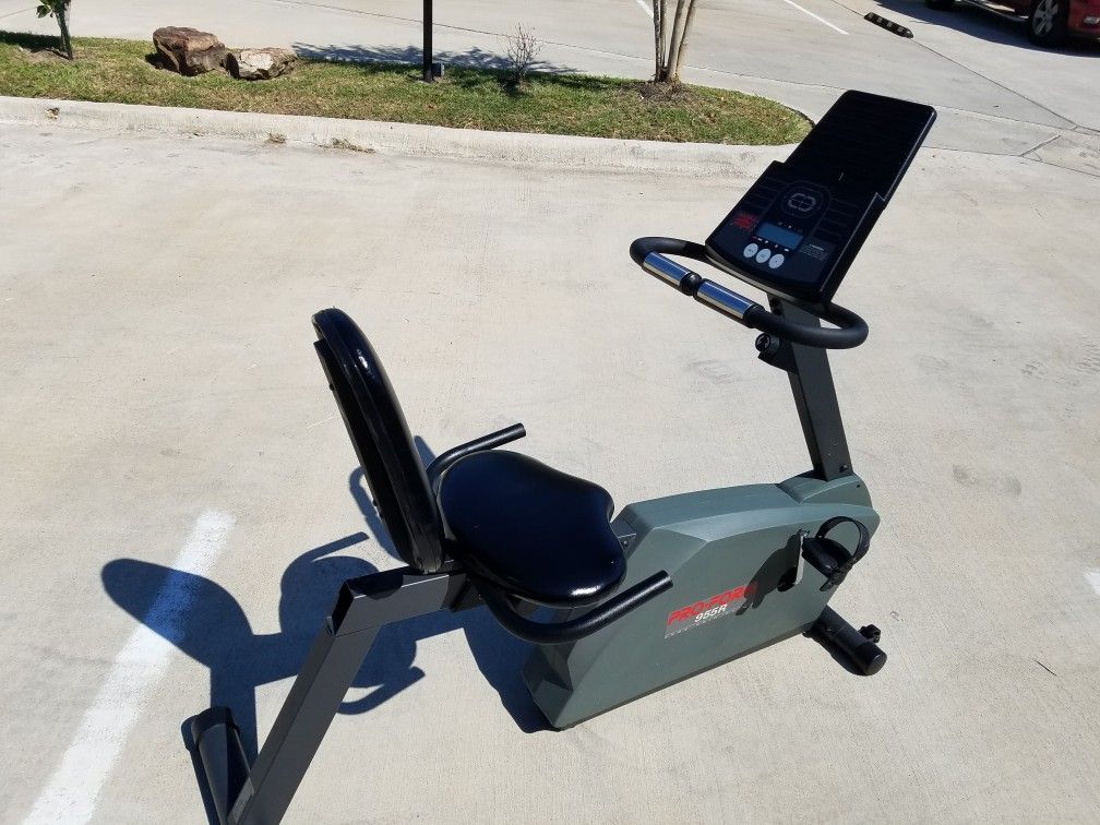 PRO-FORM 955R EKG2 GRIP PULSE RECUMBENT AEROBIC EXERCISE BIKE - DISPLAY BOARD NEEDS BATTERIES / PREOWNED!