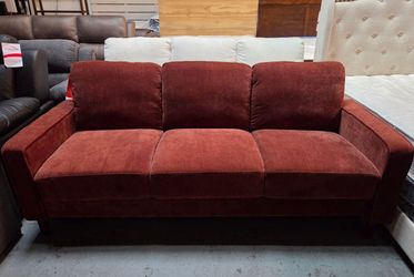 Modern rust red sofa