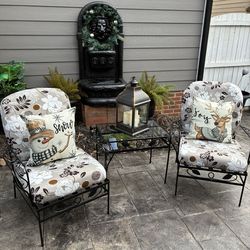 🎉 Super Comfortable Woodard Three Piece Wrought Iron Set 🎉