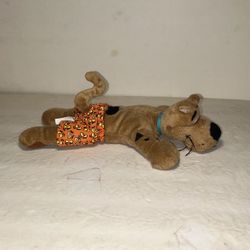 Vintage Scooby Doo 11” Stuffed Scooby Wearing Orange Board Shorts New With Tags