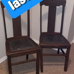 Pair Of Antique Oak Shaker Chairs