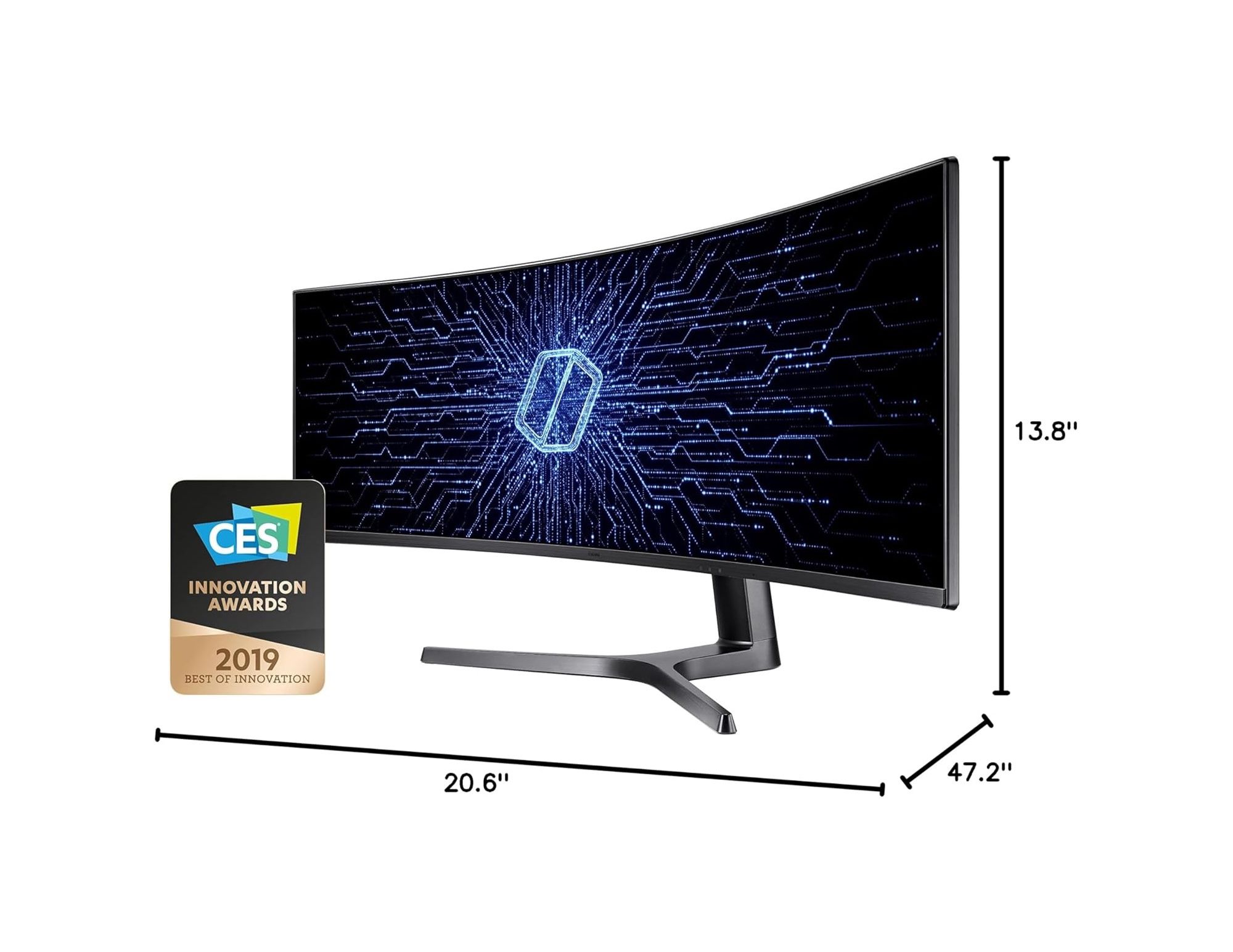 SAMSUNG 49” Odyssey CRG Series Dual QHD (5120x1440) Curved Gaming Monitor, 120Hz, QLED, HDR, Height Adjustable Stand, Radeon FreeSync
