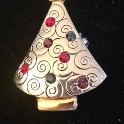 Vintage Lia Sophia Christmas Tree Brooch