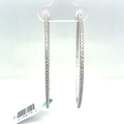 925 Sterling Silver CZ Inside Out Hoop Earrings 9.70g 215875/2