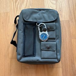Clip-On Carabiner Watch and Canvas Organizer / Utility Pouch