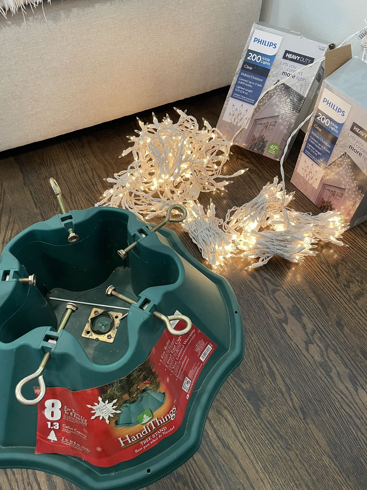 Christmas Tree lights And Tree Stand