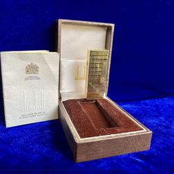 Vintage Gold Diamond Cut Dunhill Lighter Super Mint Condition Works 1 Year Warranty 