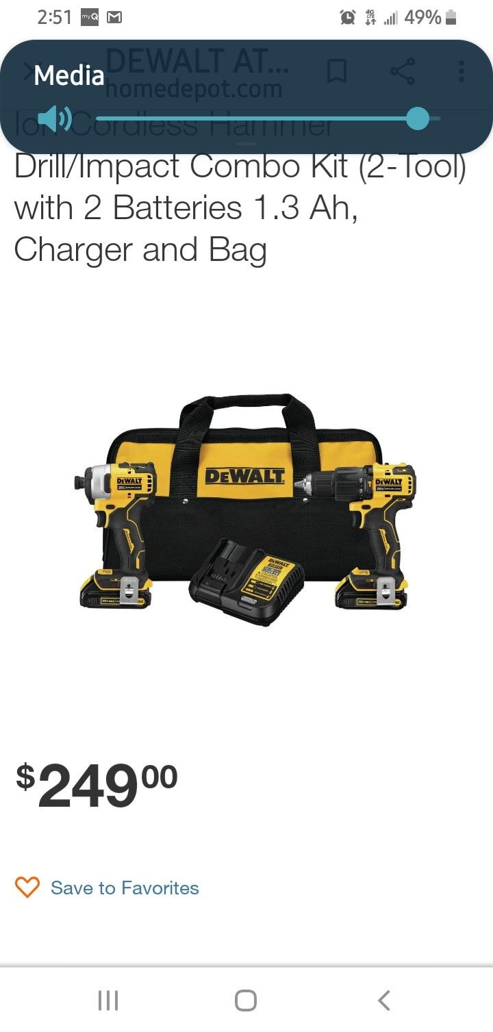 DeWalt 20 volt hammer drill