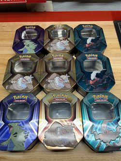 Empty Pokemon Triple Whammy Tins