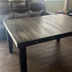 6  1/2 Ft Long X 42 Inches With Extension Piece. Table Black