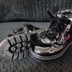 6T Pleather Combat Boots