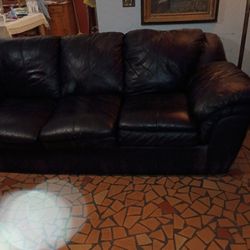 Black Leather 3 Seater Sofa FREE You Pick Up