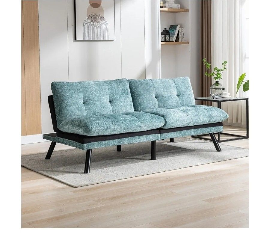 kevinplus 71.6'' Loveseat Sleeper Sofa Couch Convertible Sofa Bed for Living Room, Futon Sofa Bed with Adjustable Backrest Metal Leg for Apartment Bed