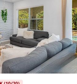 Gray Fabric Sectional Sofa