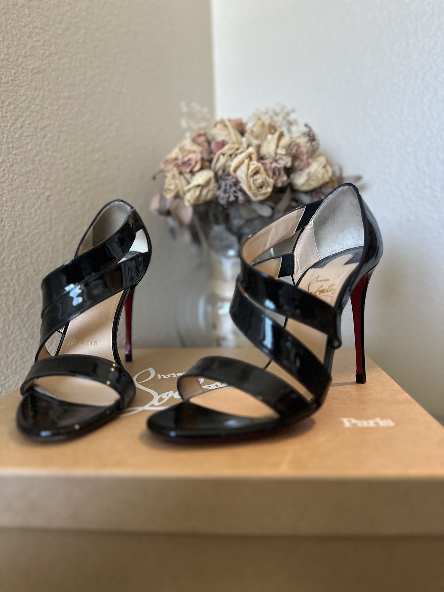 Christian Louboutin Black Patent Leather Stiletto Heels 